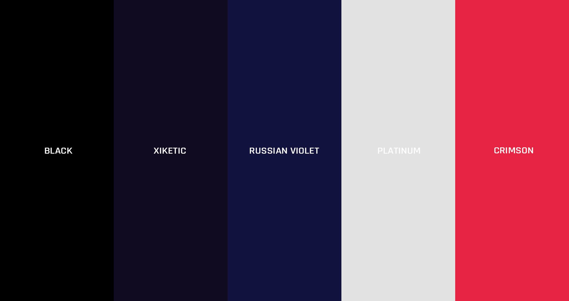 This image shows the colour palette for branding of FiveT 