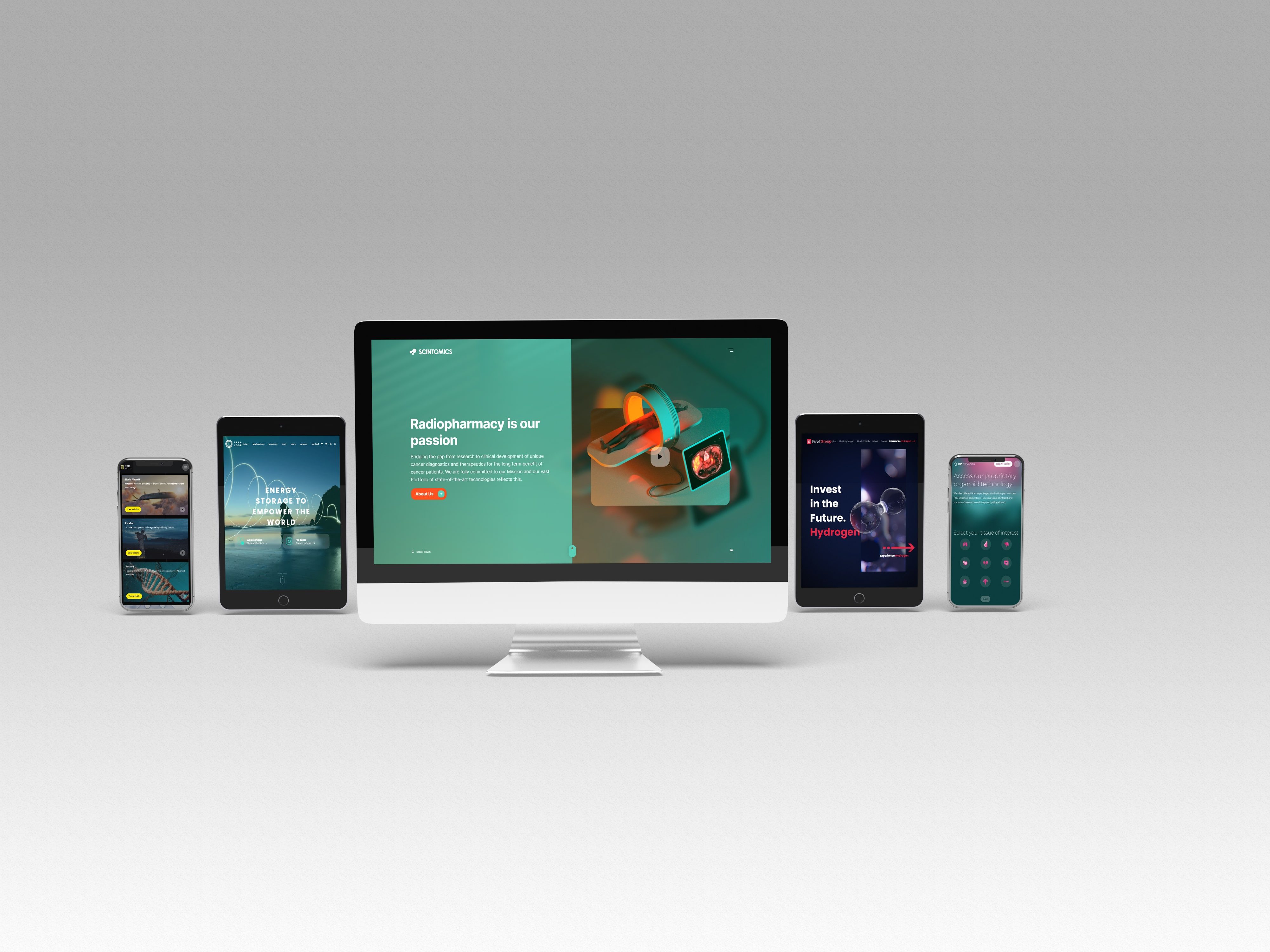A display of multiple website Sensu has created for its clients