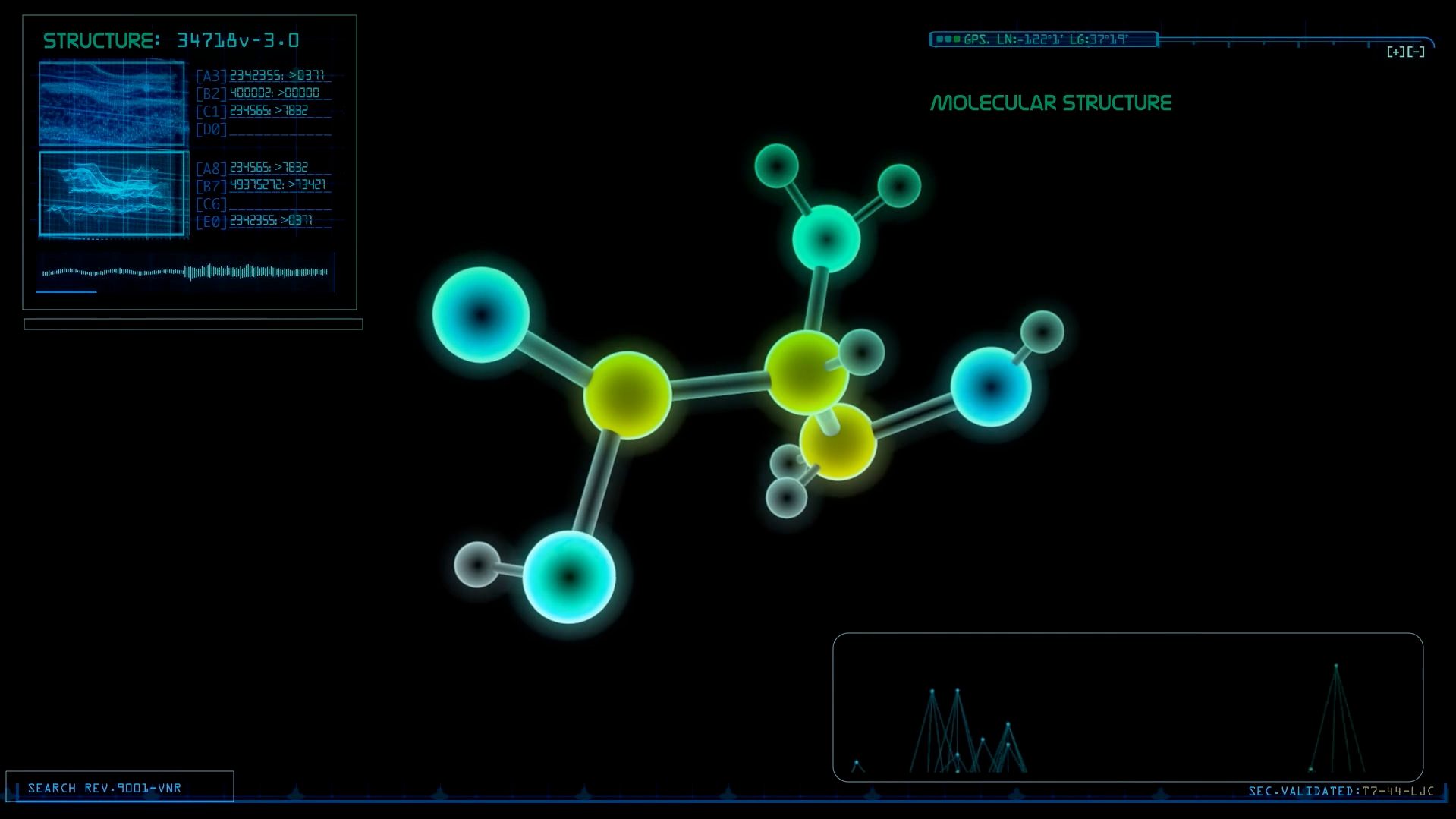 This image shows software for proteomics research focussing on a molecular structure
