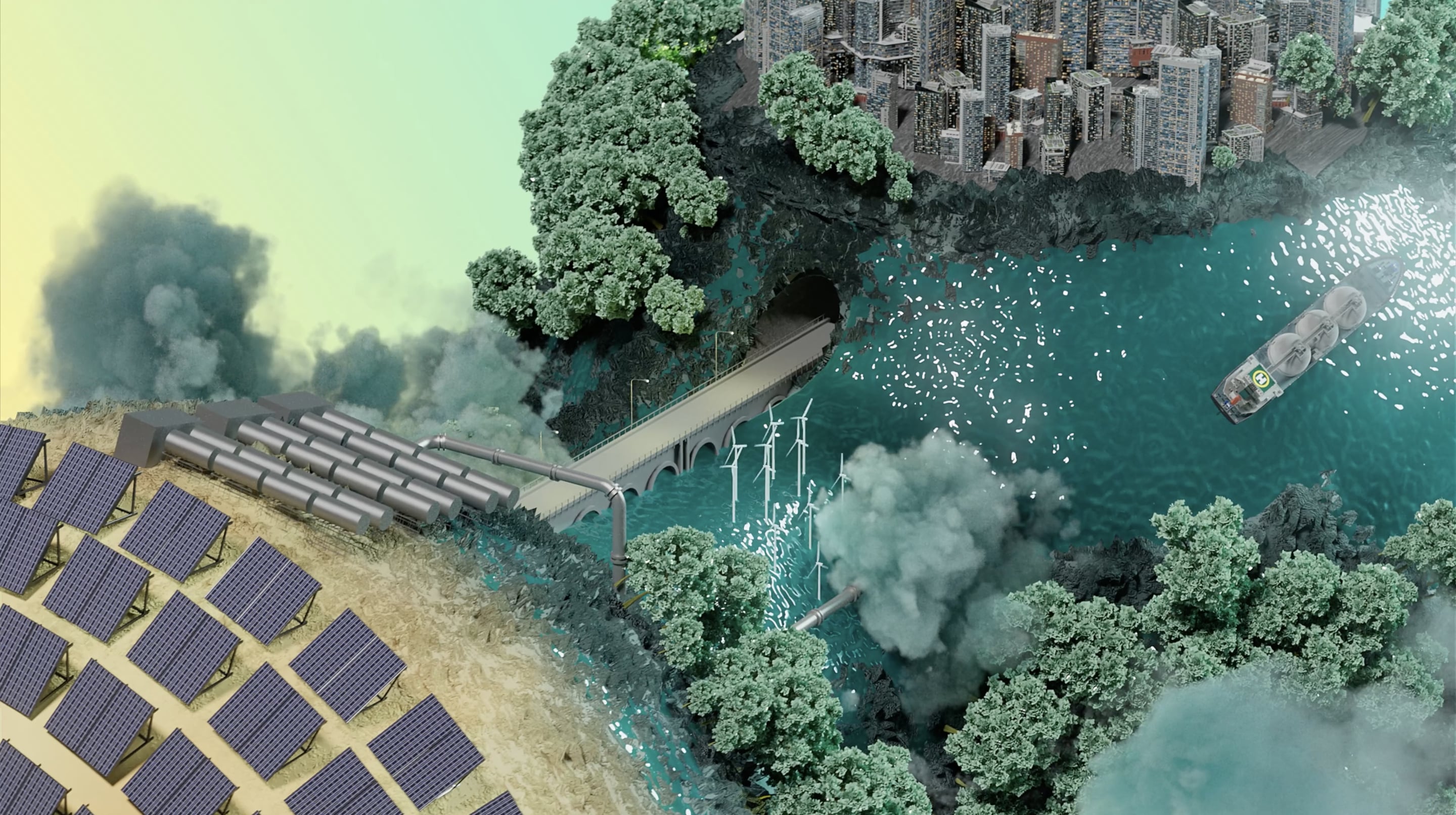 3D animation of a sustainable world