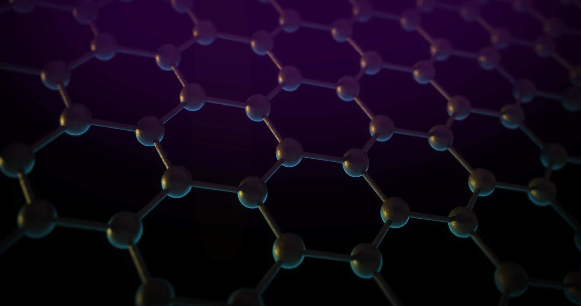 This image shows a 3D reconstruction of graphene - an excellent conductor of electron